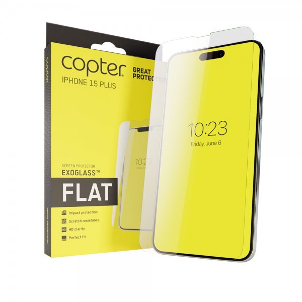 Copter iPhone 15 Plus Skjermbeskytter Exoglass Flat