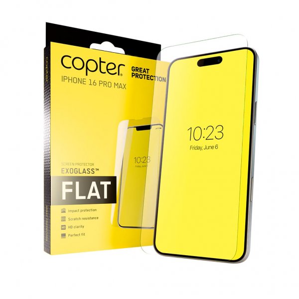 Copter iPhone 16 Pro Max Skjermbeskytter Exoglass Flat