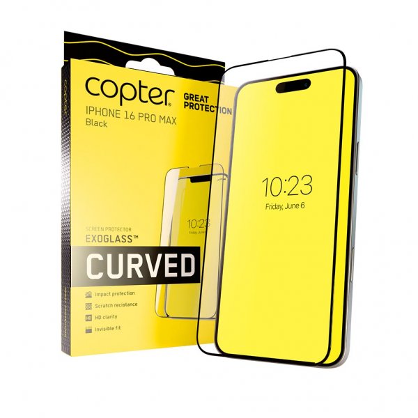 Copter iPhone 16 Pro Max Skjermbeskytter Exoglass Curved