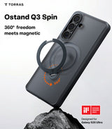 Torras Samsung Galaxy S26 Deksel Ostand Q3 Spin Obsidian Black