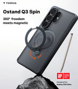 Torras Samsung Galaxy S26 Ultra Deksel Ostand Q3 Spin Obsidian Black