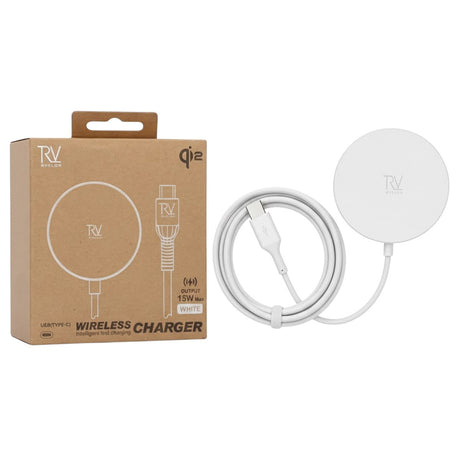 Rvelon Trådløs MagSafe Lader Qi2 15W USB-C - Hvit