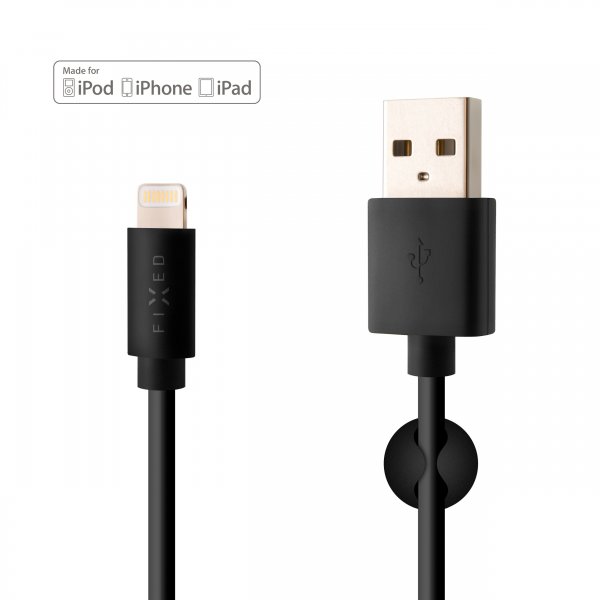 Fixed Kabel USB-A/Lightning 1m Svart