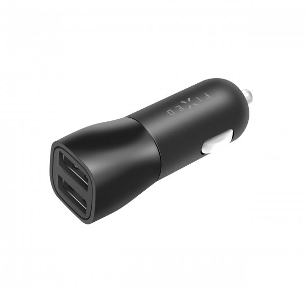 Fixed Billader med Doble USB-A-porter 15W Sort