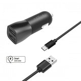 Fixed Mobillader til bil med USB-C Kabel 1m 15W Svart