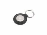 Fixed Apple AirTag Holder Real Leather Keychain Case Svart