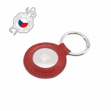 Fixed Apple AirTag Holder Real Leather Keychain Case Rød