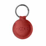 Fixed Apple AirTag Holder Real Leather Keychain Case Rød