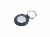 Fixed Apple AirTag Holder Real Leather Keychain Case Blå