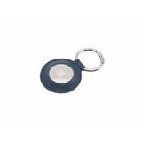 Fixed Apple AirTag Holder Real Leather Keychain Case Blå