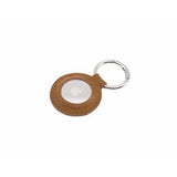 Fixed Apple AirTag Holder Real Leather Keychain Case Brun