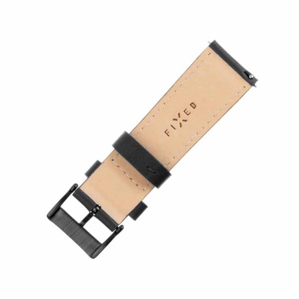 Fixed Samsung Galaxy Watch 22mm Armbånd Leather Strap Svart