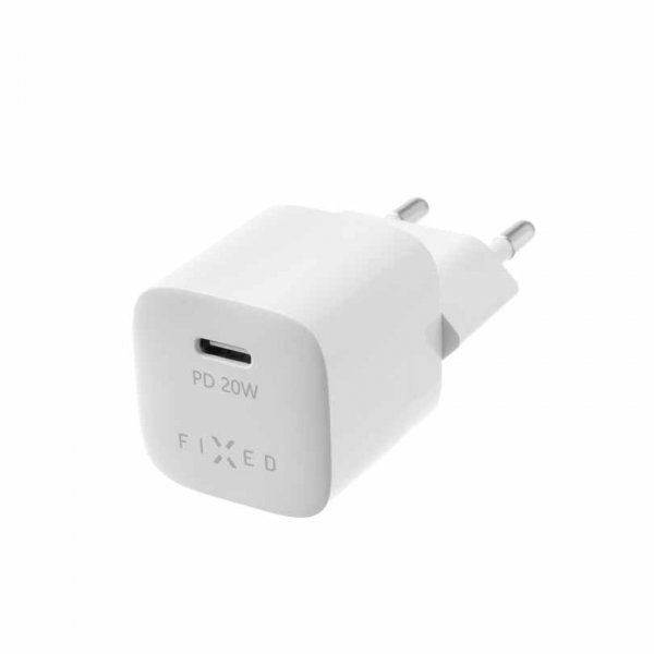 Fixed Lader med Kabel Mini PD Travel Charger Kit USB-C/Lightning 20W Hvit