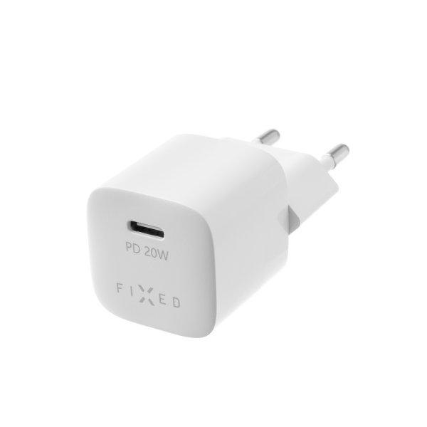 Fixed Lader med Kabel Mini PD Travel Charger Kit USB-C/USB-C 20W Hvit