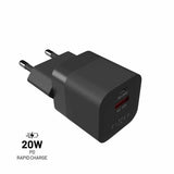 Fixed Lader Mini PD Travel Charger USB-C & USB-A 20W Svart