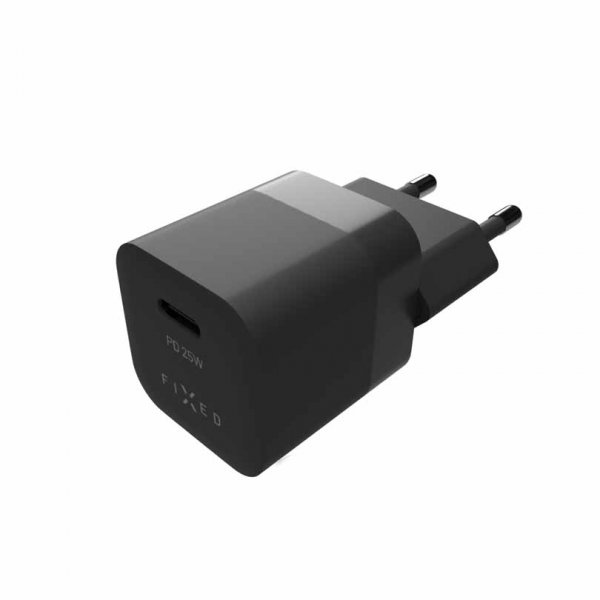 Fixed Lader Mini PD Travel Charger USB-C 25W Svart