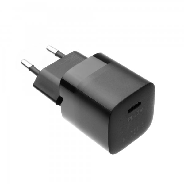 Fixed Lader med Kabel Mini PD Travel Charger Kit USB-C/USB-C 20W Svart