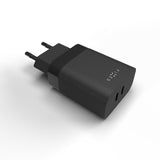 Fixed Lader PD Travel Charger 2xUSB-C 35W Svart