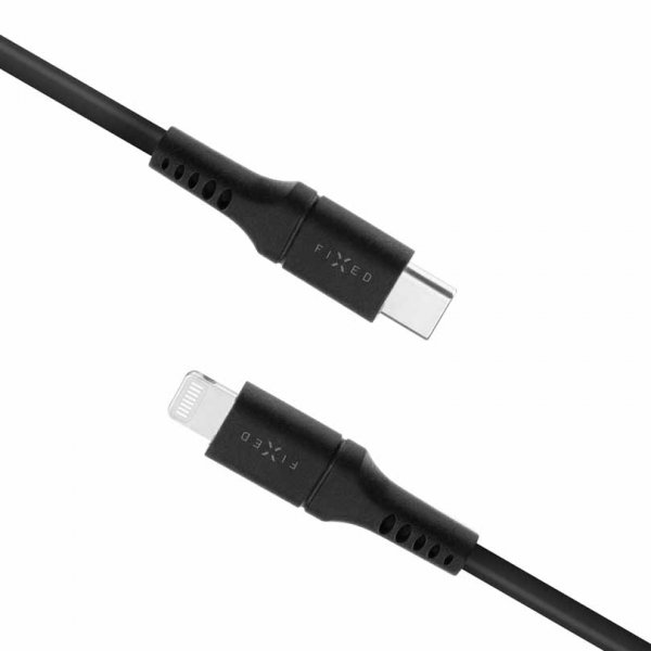 Fixed Kabel Liquid Silicone USB-C/Lightning 0.5m Svart