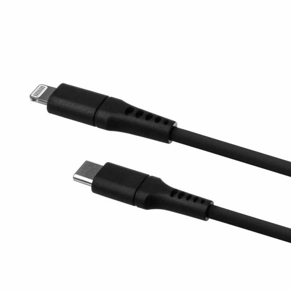 Fixed Kabel Liquid Silicone USB-C/Lightning 1.2m Svart