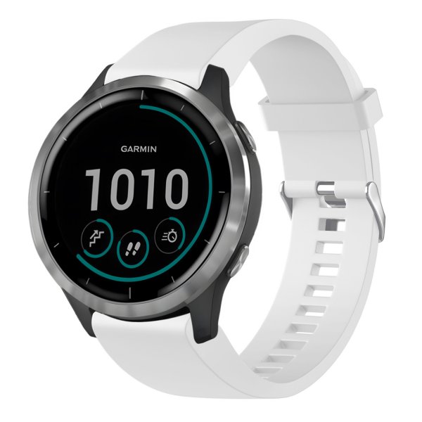 Fixed Garmin QuickFit 20mm Armbånd Silicone Strap Hvit