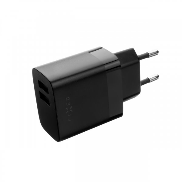 Fixed Lader 2xUSB-A 17W Svart