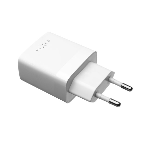 Fixed Lader med USB-C Kabel 1m 2xUSB-A 17W Hvit