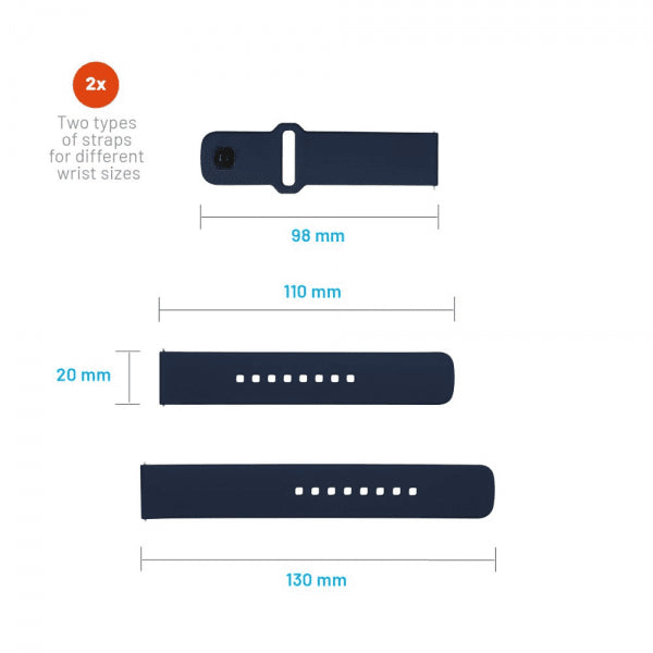 Fixed Samsung Galaxy Watch 20mm Armbånd Silicone Sporty Strap Blå