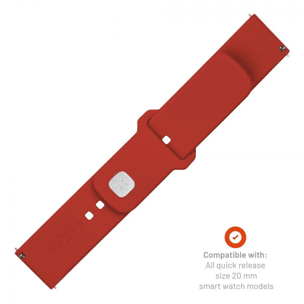 Fixed Samsung Galaxy Watch 20mm Armbånd Silicone Sporty Strap Rød