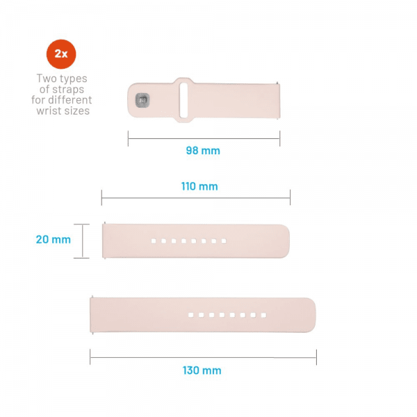 Fixed Samsung Galaxy Watch 20mm Armbånd Silicone Sporty Strap Rosa