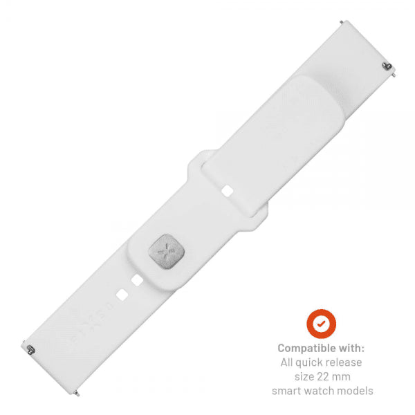 Fixed Samsung Galaxy Watch 22mm Armbånd Silicone Sporty Strap Hvit