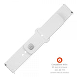 Fixed Samsung Galaxy Watch 22mm Armbånd Silicone Sporty Strap Hvit