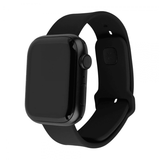 Fixed Apple Watch 44/45/46mm Armbånd Silicone Sporty Strap Svart