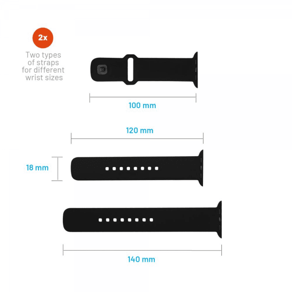 Fixed Apple Watch 44/45/46mm Armbånd Silicone Sporty Strap Svart
