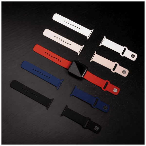 Fixed Apple Watch 38/40/41/42mm Armbånd Silicone Sporty Strap Svart