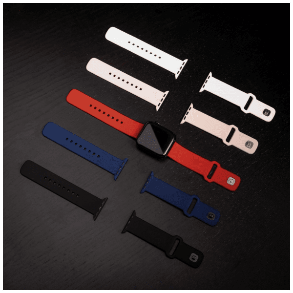 Fixed Apple Watch 44/45/46mm Armbånd Silicone Sporty Strap Svart