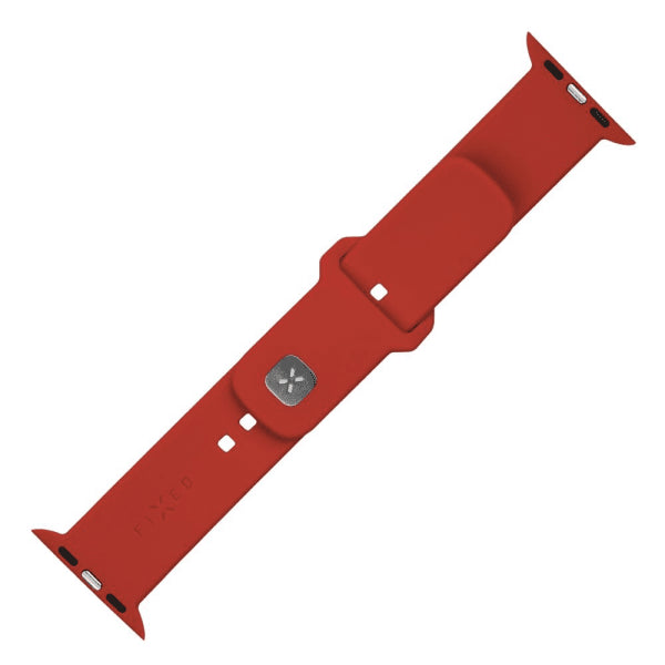 Fixed Apple Watch 44/45/46mm Armbånd Silicone Sporty Strap Rød