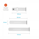Fixed Apple Watch Ultra 1/2 49mm Armbånd Silicone Sporty Strap Hvit