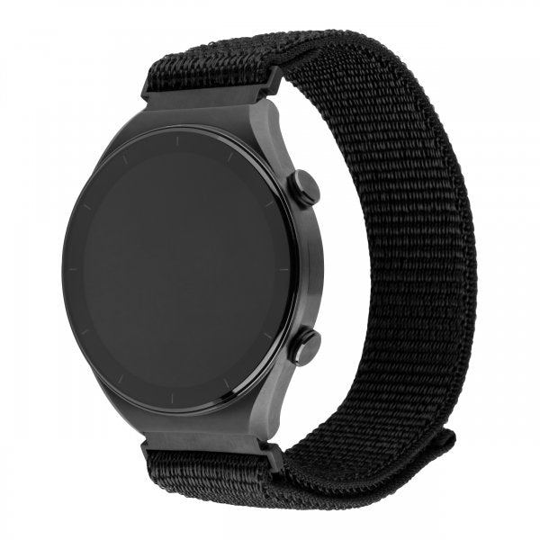 Fixed Samsung Galaxy Watch 22mm Armbånd Nylon Sporty Strap Svart
