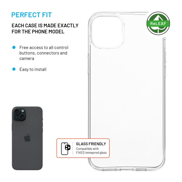 Fixed iPhone 14 Plus/iPhone 15 Plus Deksel ReStory Transparent