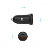 Fixed Mobillader til bil USB-C/USB-A 20W