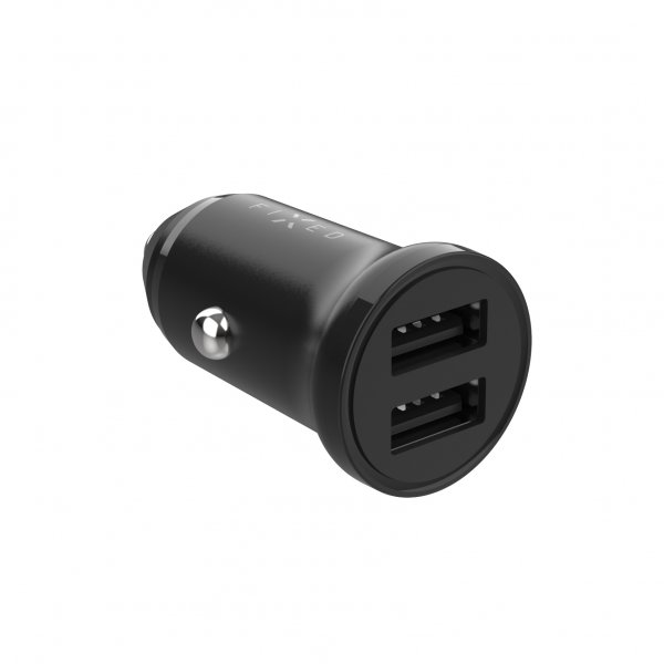 Fixed Mini Mobillader til bil med USB-C Kabel 1m 15W Svart