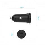 Fixed Mini Mobillader til bil med Lightning-kabel 1m 15W Svart