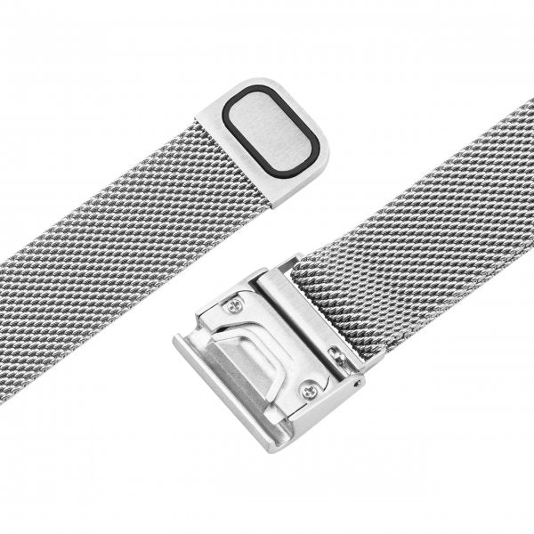 Fixed Garmin QuickFit 20mm Armbånd Mesh Strap Sølv