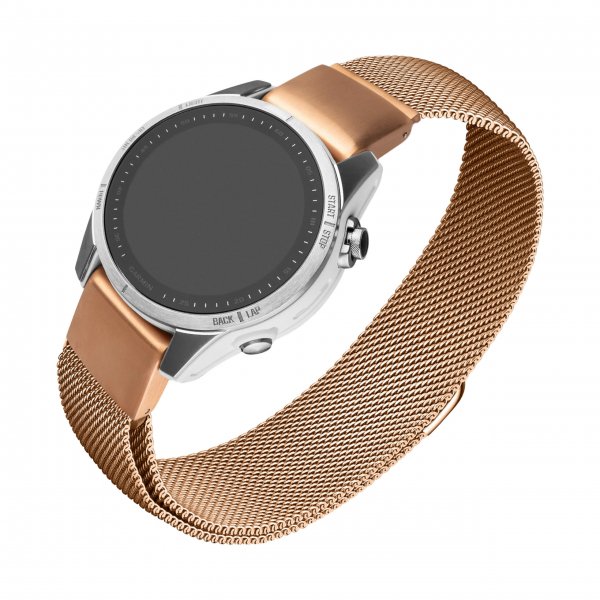 Fixed Garmin QuickFit 20mm Armbånd Mesh Strap Rosegull