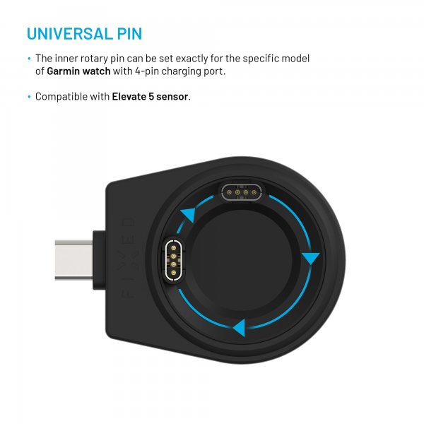 Fixed Lader Garmin Watch USB-C Svart