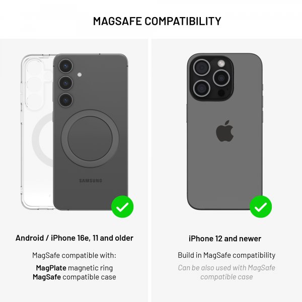 Fixed MagSafe Trådløs lader MagPowerstation Alu 15W Qi2 3-in-1 Svart