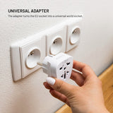 Fixed Travel Adapter Schuko EU/World
