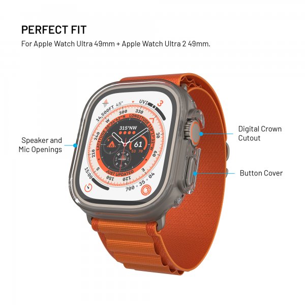 Fixed Apple Watch Ultra 49mm Deksel Innebygd skjermbeskytter PURE