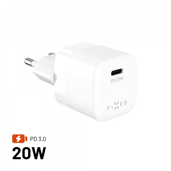 Fixed Lader Mini PD 20W USB-C Hvit